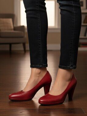 MARIPE Red Leather Pumps Size 40
